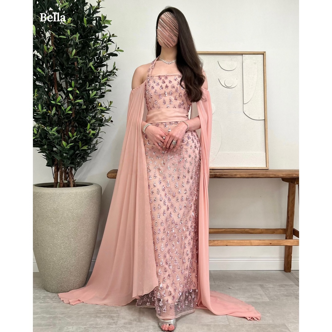 Women Formal Wear For Graduation - ベラ カスタムメイド サテン オフショルダー スパンコール付き プロムドレス