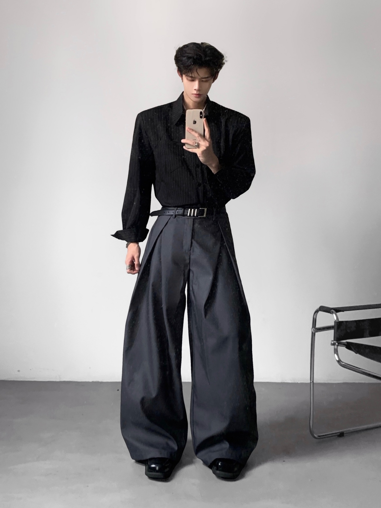 Tailored Trouser Wide - エーステーラーズ メンズ＆レディース ルーズワイドレッグスーツパンツ ドレープAライン トラウザーズ おしゃれなシティカジュアル