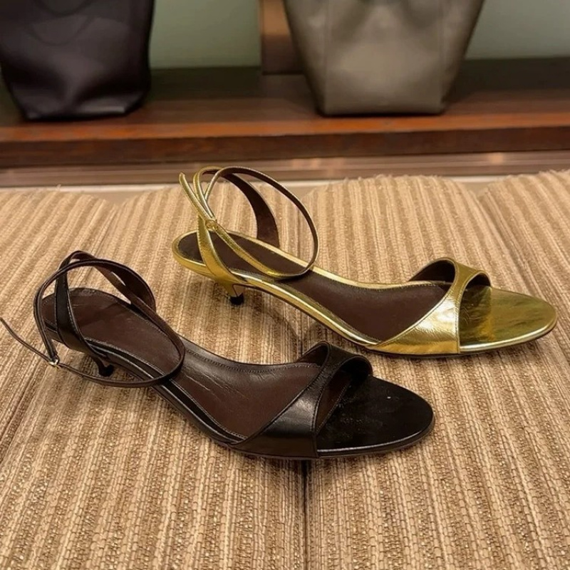 Kitten Heel Women - ファッションセクシーな女性の本革サンダル子猫ハイヒール夏のパーティー結婚式の靴女性プロムパンプス