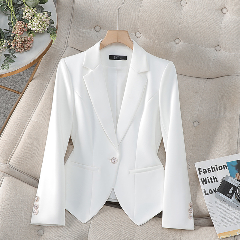 新しいファッション女性フォーマルブレザー女性赤白黒オフィスス - Women Formal Wear Coat のレビューと価格