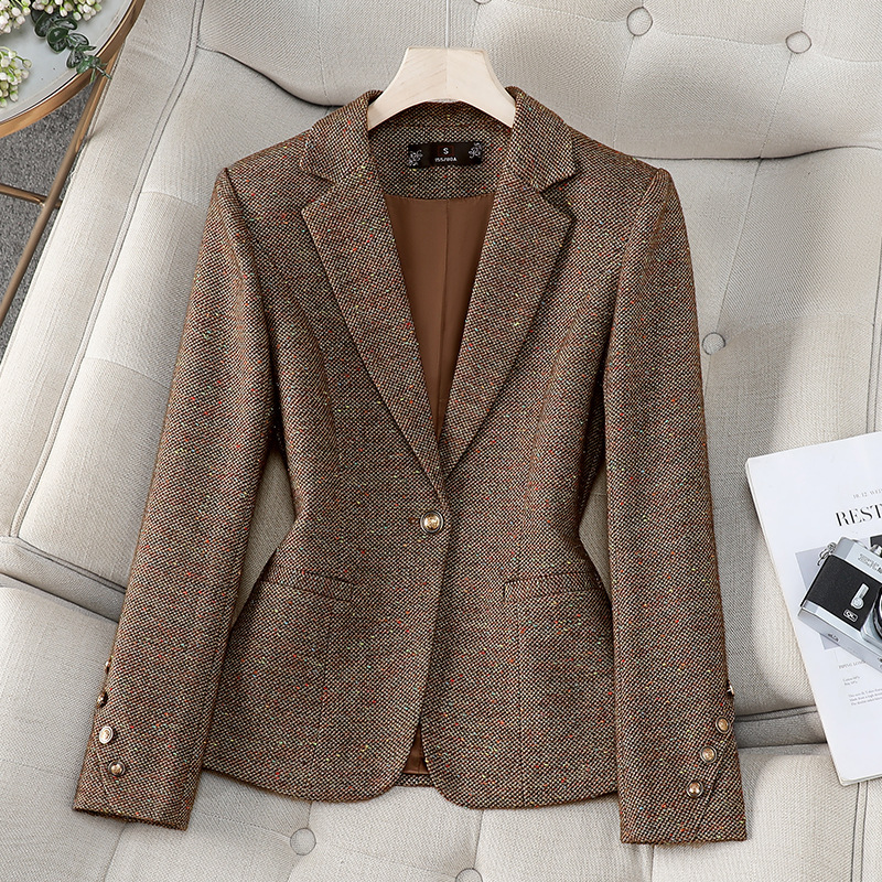 オフィスレディースブレザー女性ジャケット長袖シングルボタン女 - Women Formal Wear Coat のレビューと価格