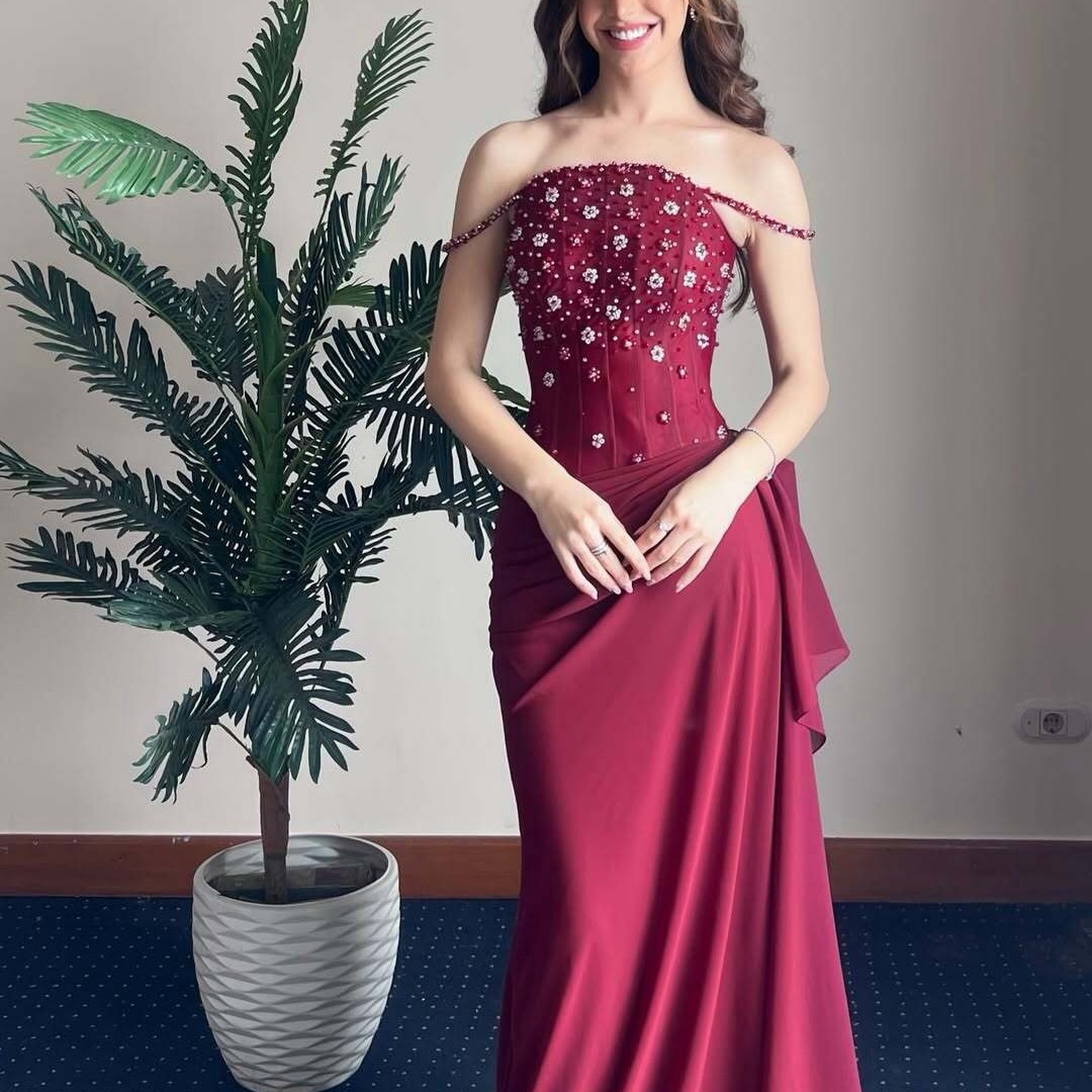ベラ カスタムメイド サテン オフショルダー プロムドレス  - Women Formal Wear For Graduation のレビューと価格