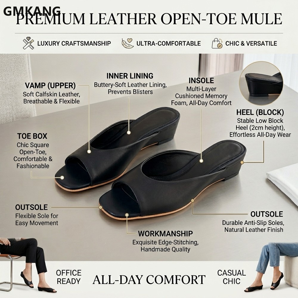 女性用スクエアトゥスリッポンミュールサンダルローブロックヒー - Kitten Heel Women のレビューと価格
