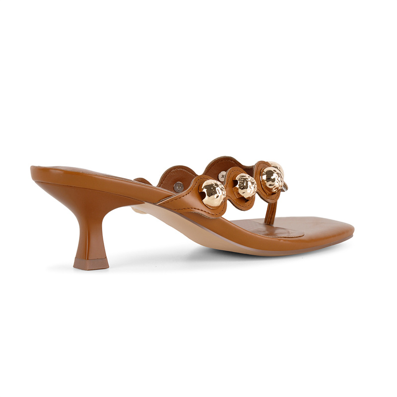 Onlymaker スクエアトゥ ブラウン トングミュールサ - Kitten Heel Women のレビューと価格