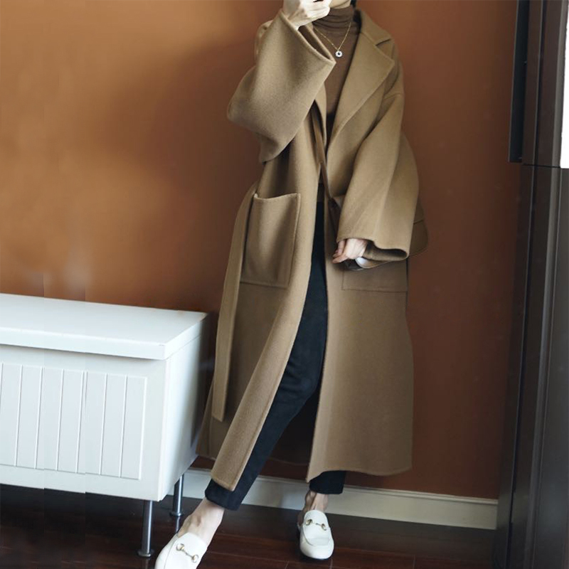エレガントなレディースロングコート、100％純毛、両面着用可 - Women Formal Wear Coat のレビューと価格