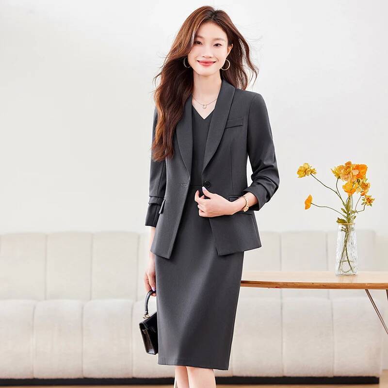 高品質生地のレディースビジネススーツ、ドレスとジャケットコー - Women Formal Wear Coat のレビューと価格