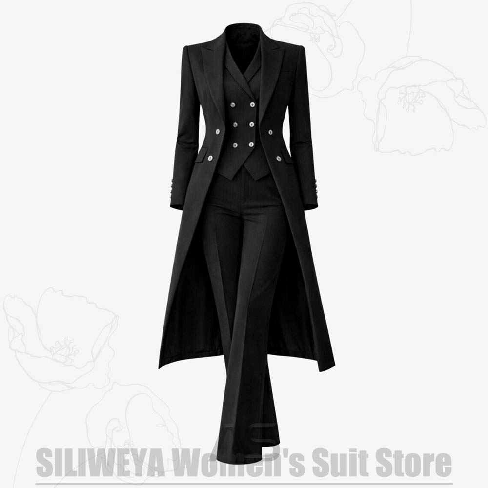 レディーススーツ 3ピース ダブルブレスト ロングコート ベ - Women Formal Wear Coat のレビューと価格