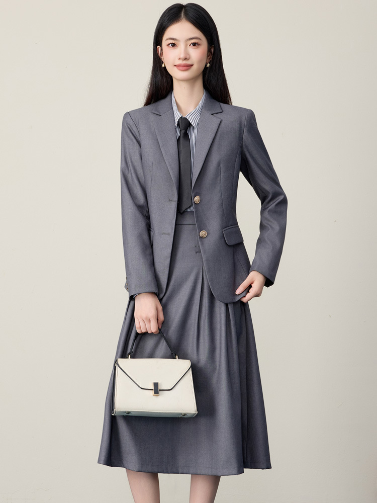 女性用黒スーツスカートセット、春と秋、軽いビジネスカジュアル - Women'S Formal Wear Petite のレビューと価格