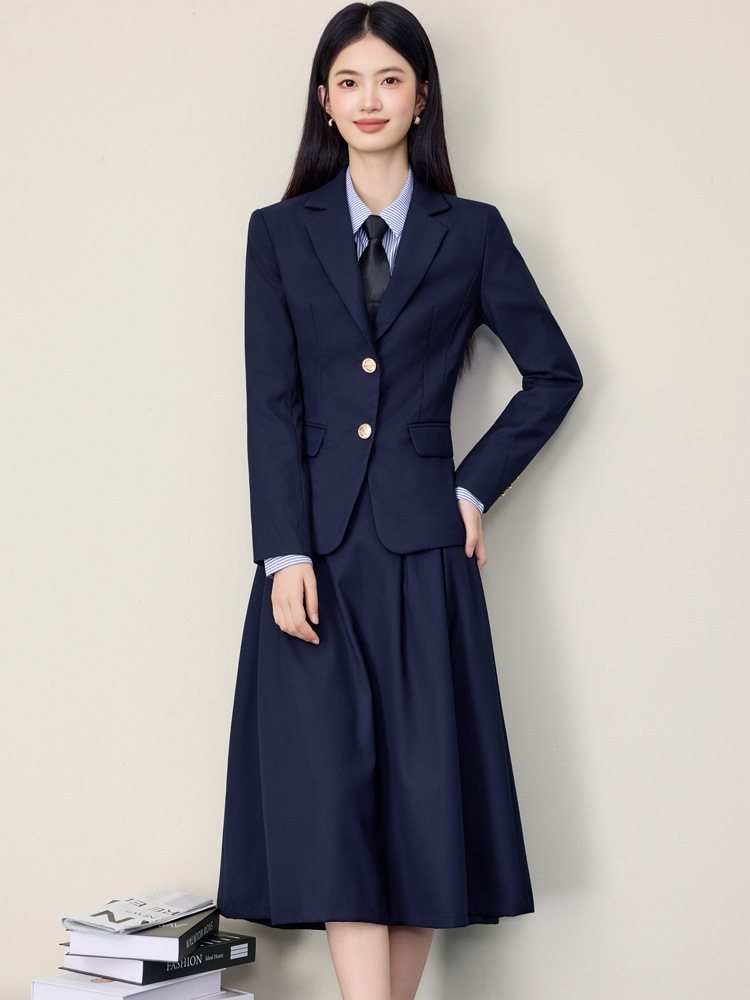 女性用黒スーツスカートセット、春と秋、軽いビジネスカジュアル - Women'S Formal Wear Petite のレビューと価格