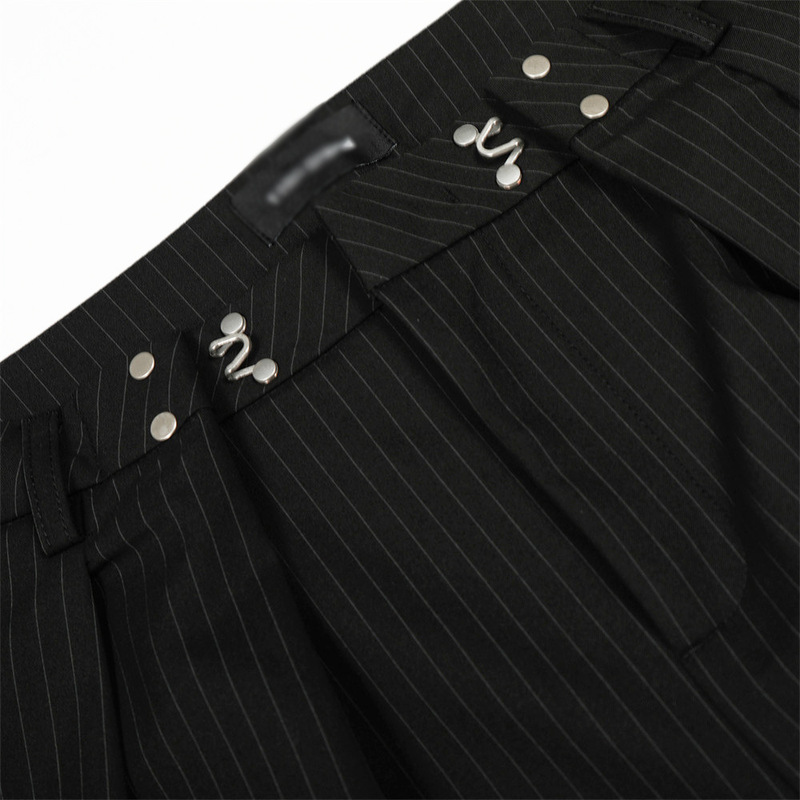 メンズピンストライプワイドレッグドレスパンツルーズフィットヴ - Tailored Trouser Wide のレビューと価格