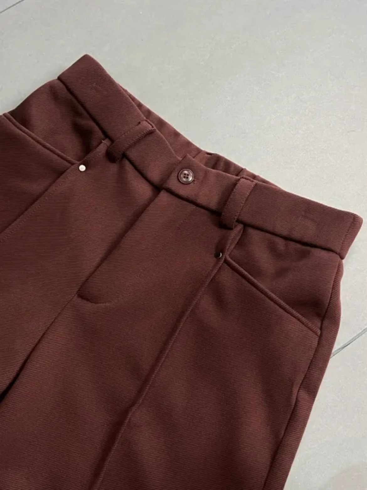 韓国スタイルカジュアルパンツドレープワイドレッグハイウエスト - Tailored Trouser Wide のレビューと価格