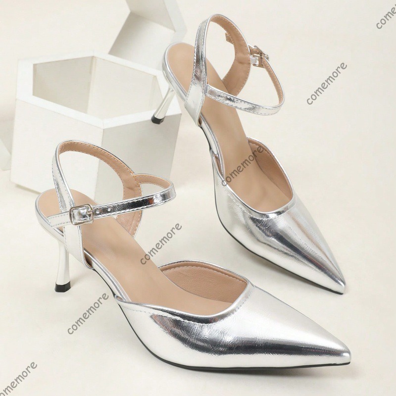 レディースシックなシルバーキトゥンヒール、トレンディなポイン - Kitten Heel Women のレビューと価格