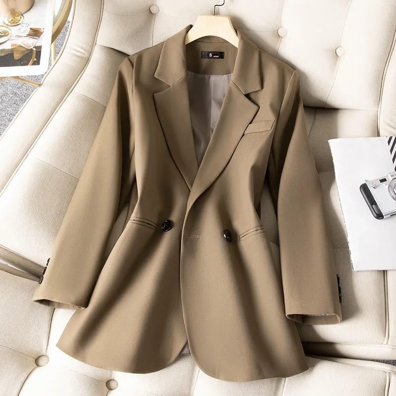 女性のためのフォーマルなブレザー,新しいピンクの黒の女性の長 - Women Formal Wear Coat のレビューと価格