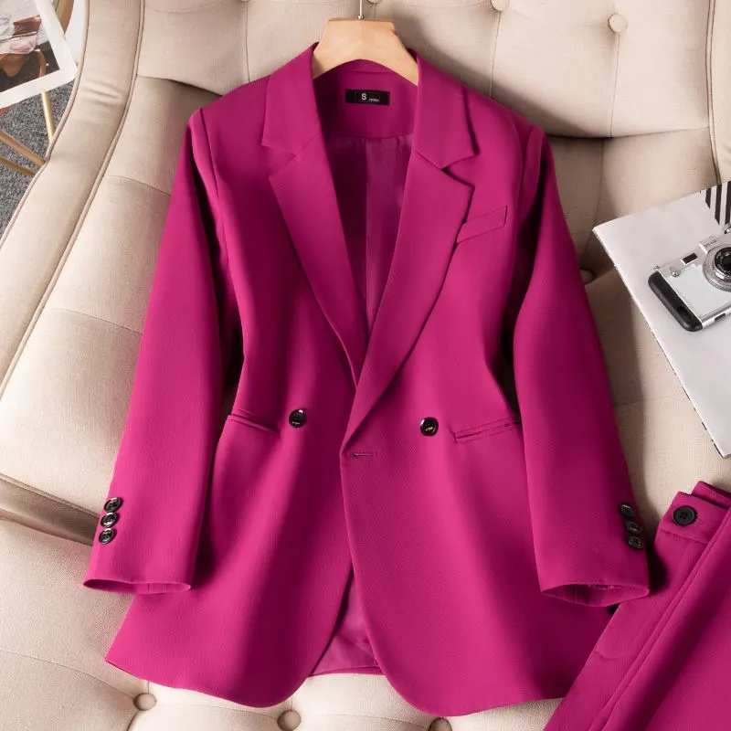 女性のためのフォーマルなブレザー,新しいピンクの黒の女性の長 - Women Formal Wear Coat のレビューと価格