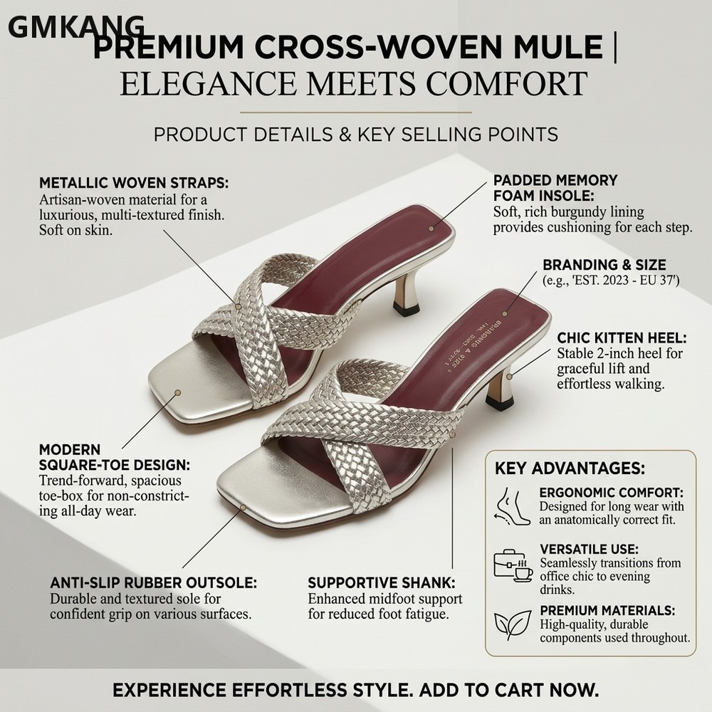 ポインテッドトゥキトゥンヒールスリッパ女性用クロスレースアッ - Kitten Heel Women のレビューと価格