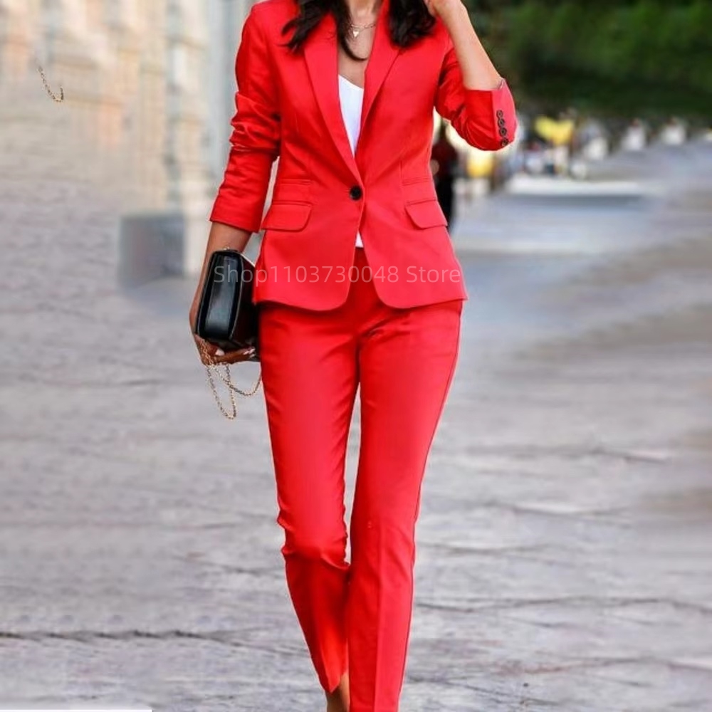 ファッションオフィスレディースブレザーとパンツスーツフォーマ - Women Formal Wear Trousers のレビューと価格