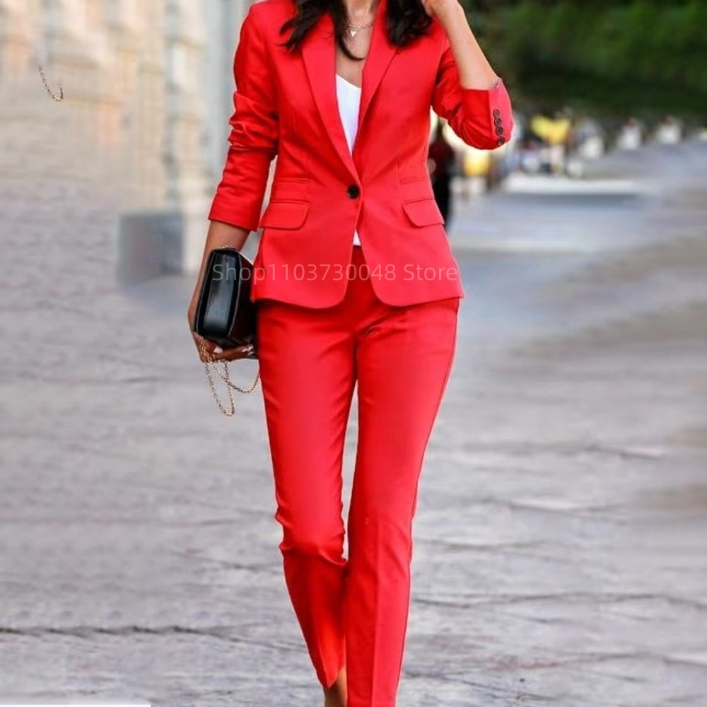 ファッションオフィスレディースブレザーとパンツスーツフォーマ - Women Formal Wear Trousers のレビューと価格